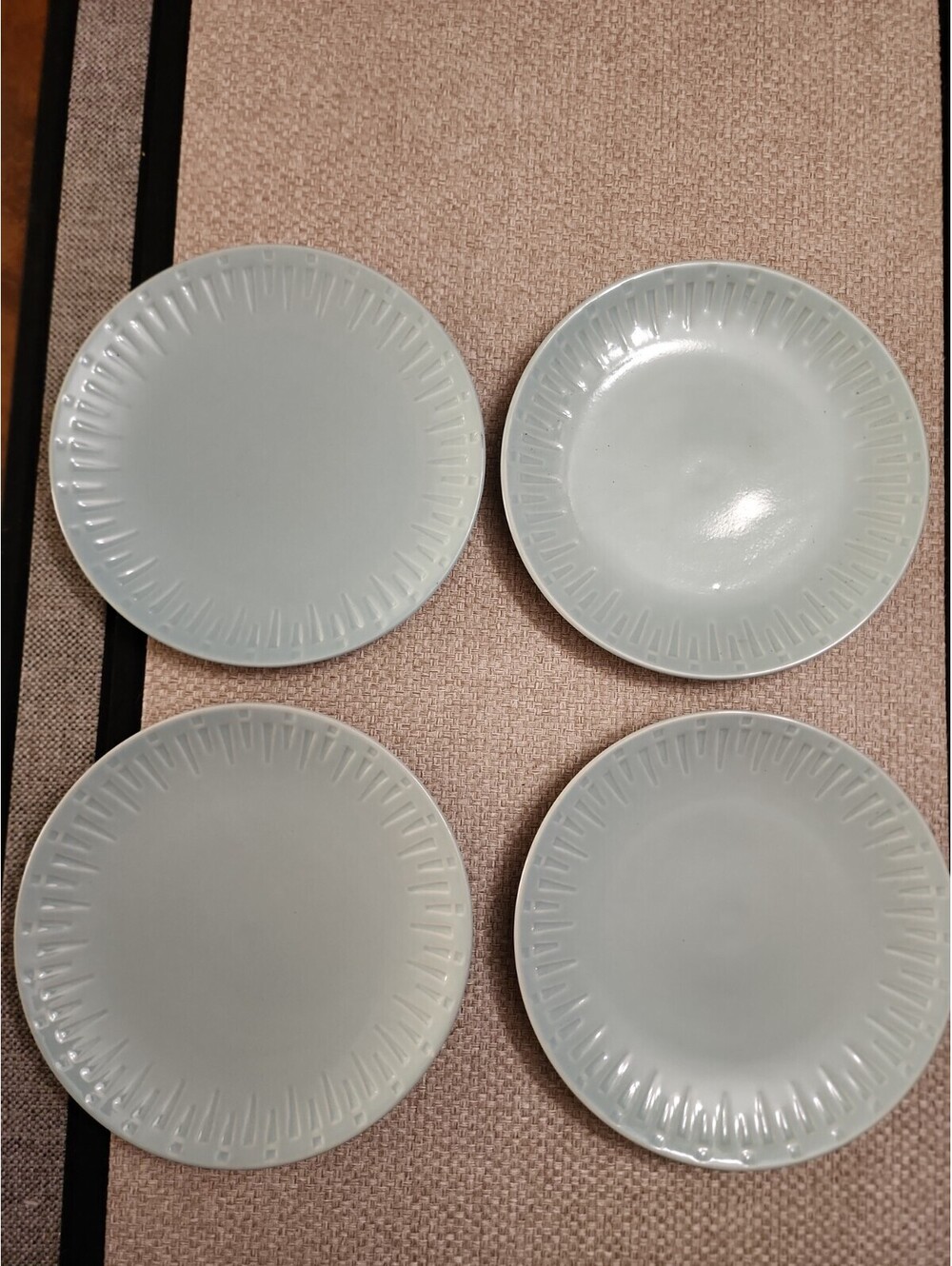 Set 4 Sango Contempo Agua 4626 Plato De Ceramica China Color Agua Turqueza